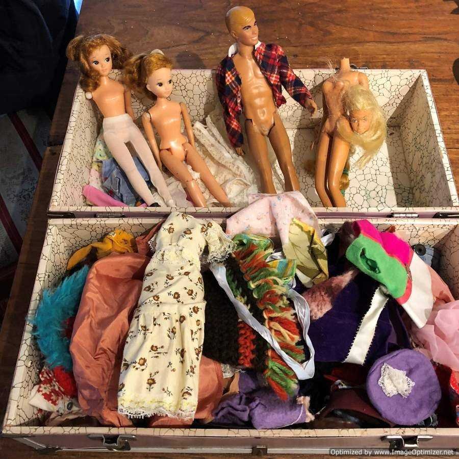 1966 Barbie Doll & Ken For Parts, Trunk Full of Clothes (1 of 9)