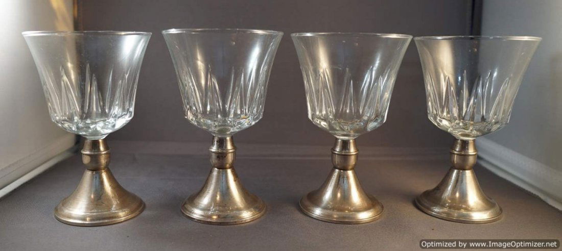 Set 4 Sterling Weighted Crystal Cocktail Glasses (1 of 5)
