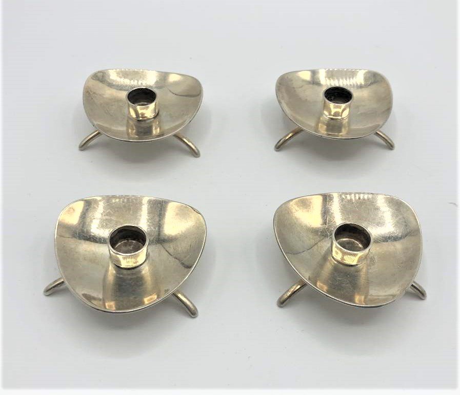 FOUR [4] COHR DANISH SILVER CANDLESTICKS Miniature (1 of 5)