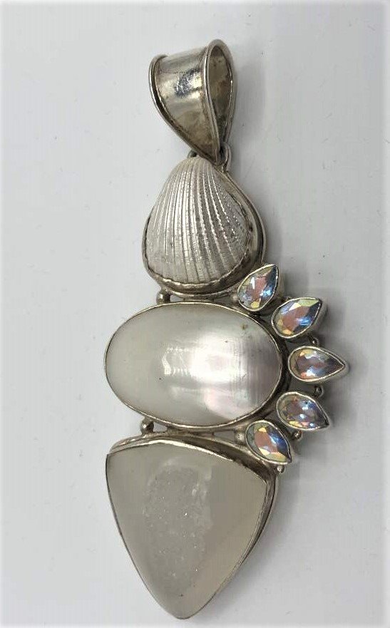 Sterling Silver Unique Large Hand Crafted Pendant (1 of 7)