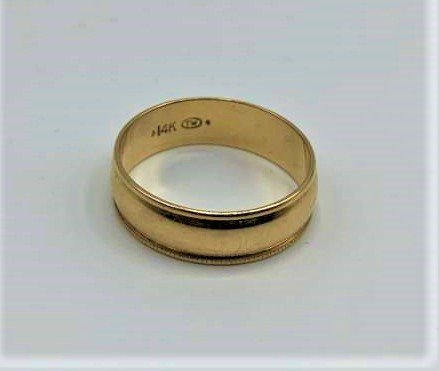 14 K Yellow Gold Wedding Band, Weight 1.5 DWT (1 of 4)