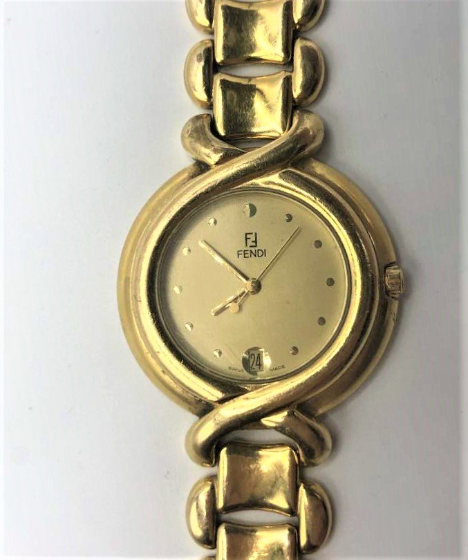 FENDI Calendar Wrist Watch Gold Tone Swiss Made (1 of 8)