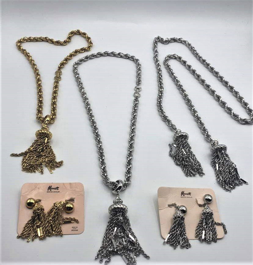 MONET Silver & Gold Tone Costume Necklaces, Earrings (1 of 7)