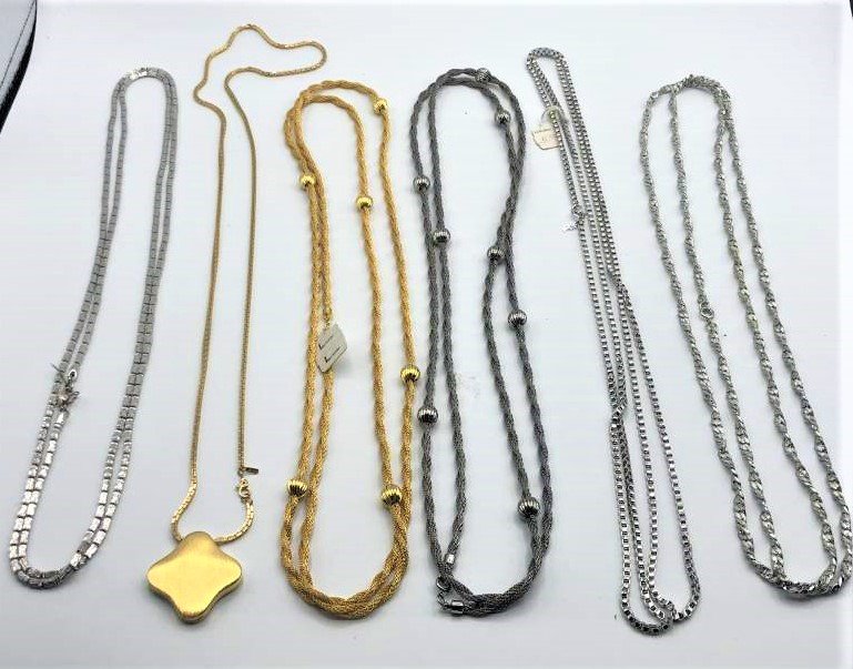MONET, LISNER Four [4] Gold Tone, Silver Tone Necklaces: MONET, LISNER Four [4] Gold Tone, Silver Tone Necklaces.