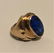 18 K Yellow Gold Man's Ring Large Blue Spinel Stone - 3