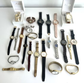 24 Assorted Designer Wristwatches Men's & Women's including Ashley Princess, Bebe, Timex,