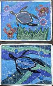 [2] PATI BERTUCCI Kalkadoon Tribe Artist, Oil on Canvas ORIGINAL ABORIGINAL PAINTINGS