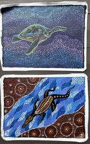 [2] PATI BERTUCCI Kalkadoon Tribe Artist, Oil on Canvas ORIGINAL ABORIGINAL PAINTINGS