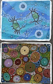 [2] PATI BERTUCCI Kalkadoon Tribe Artist, Oil on Canvas ORIGINAL ABORIGINAL PAINTINGS