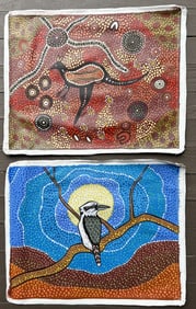 [2] PATI BERTUCCI Kalkadoon Tribe Artist, Oil on Canvas ORIGINAL ABORIGINAL PAINTINGS
