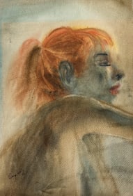 Robert Henry Angeloch 1946 Watercolor Painting Portrait of a Woman