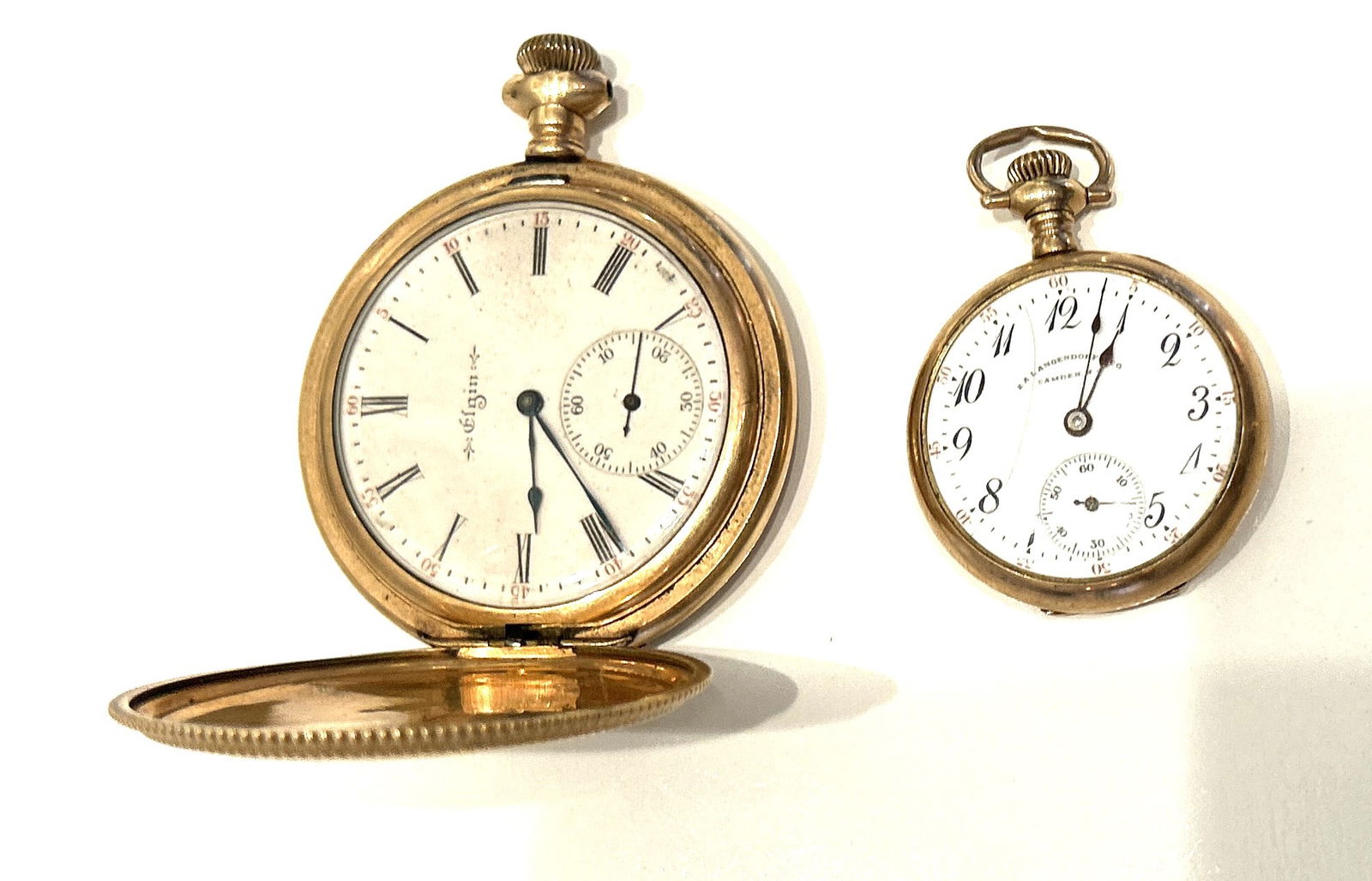 [2] 10K Gold Filled Men's ELGIN Pocket Watch Fancy Engraved Case & EA LONGEDORF CO (1 of 4)