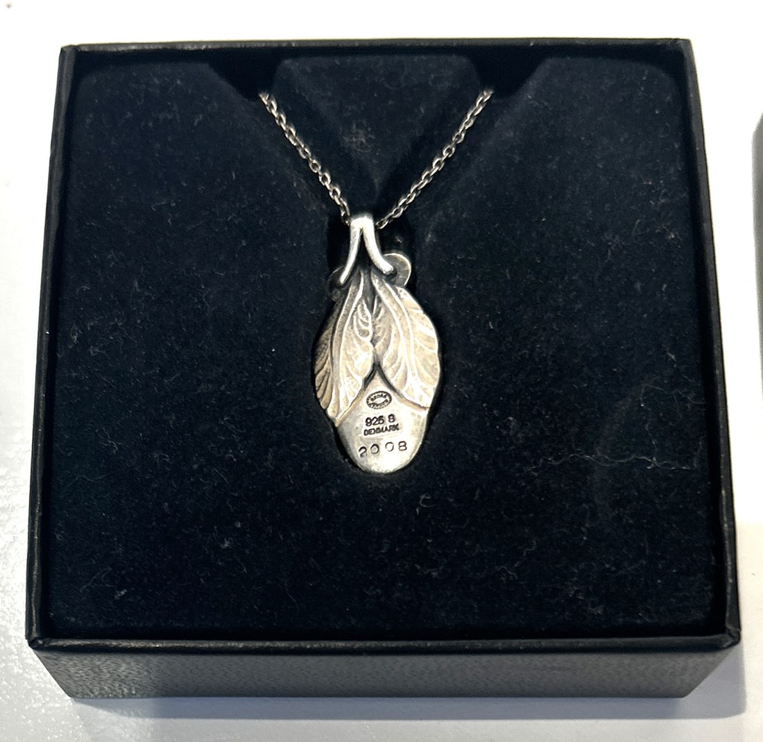 George Jensen Denmark Heritage .925 Sterling Silver American Indian Feather Design Pendant (1 of 4)