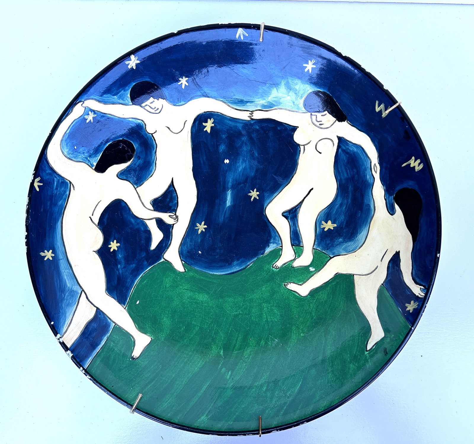 Dancing Nudes Porcelain 14 inch diameter Charger Wall Plate, The Gear Collection: Dancing Nudes Porcelain 14 inch diameter Charger Wall Plate, The Gear Collection