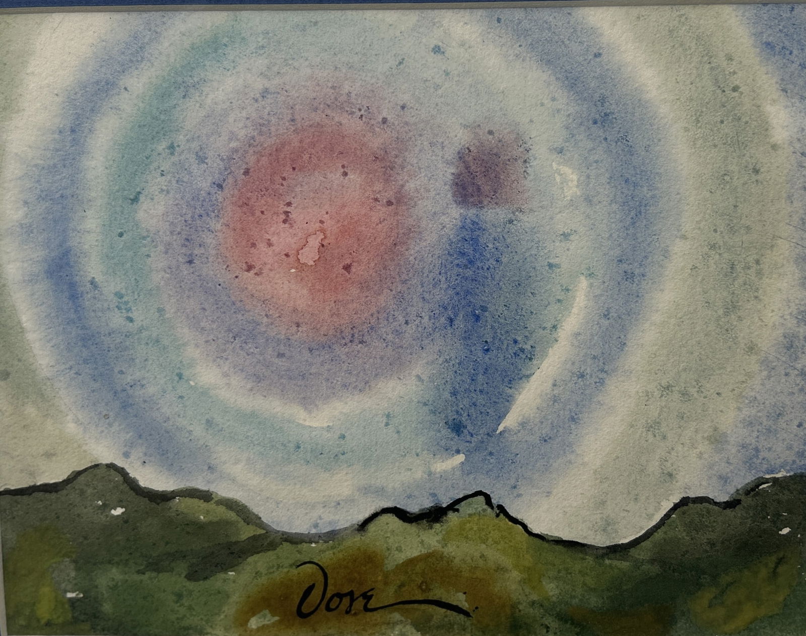 Arthur Garfield Dove (1880 - 1946 American) Modernist Watercolor Painting "Sunrise", Signed (1 of 12)