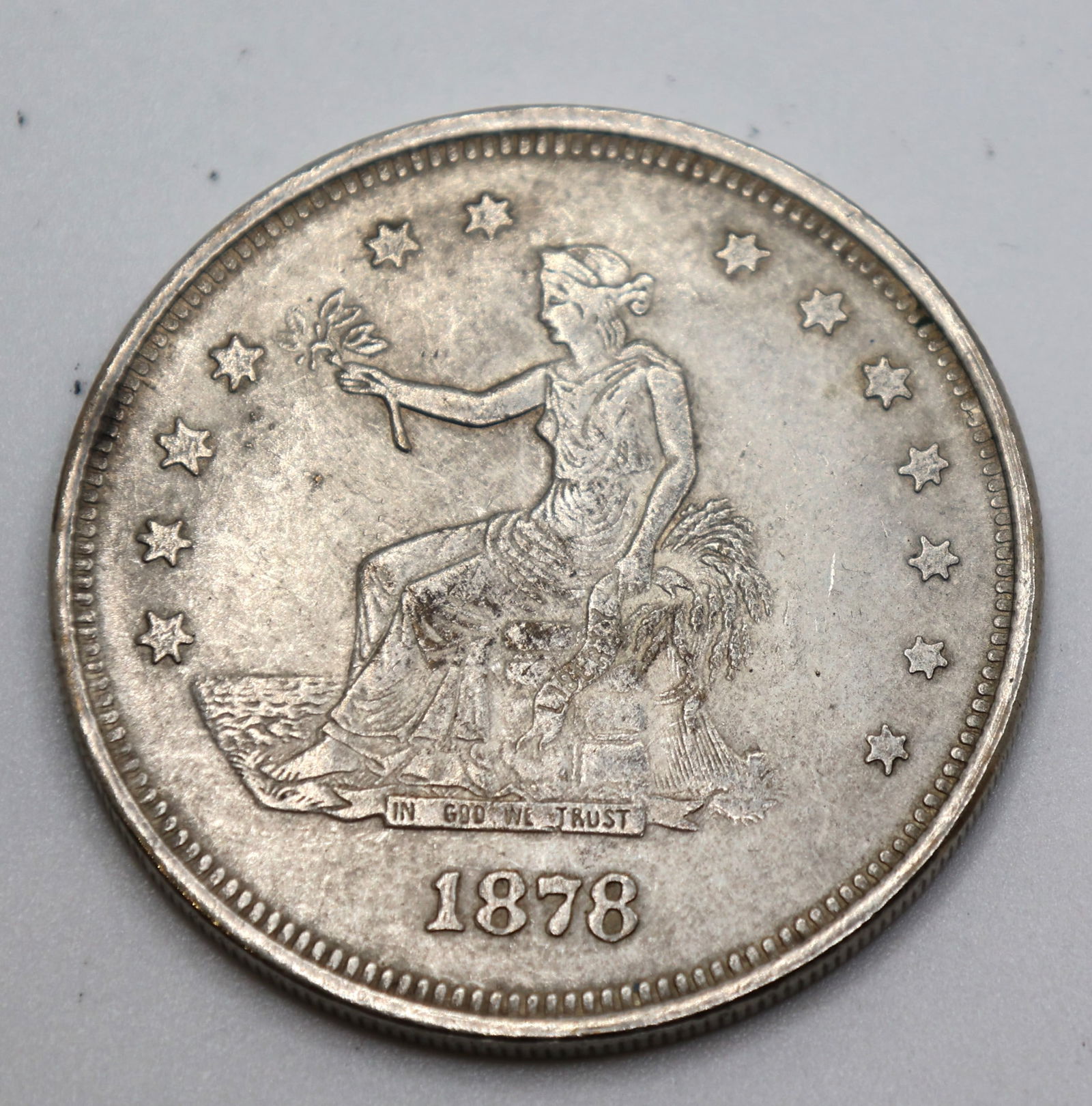 1878-S TRADE DOLLAR - UNITED STATES OF AMERICA , 1 3/4 in. diameter (1 of 5)