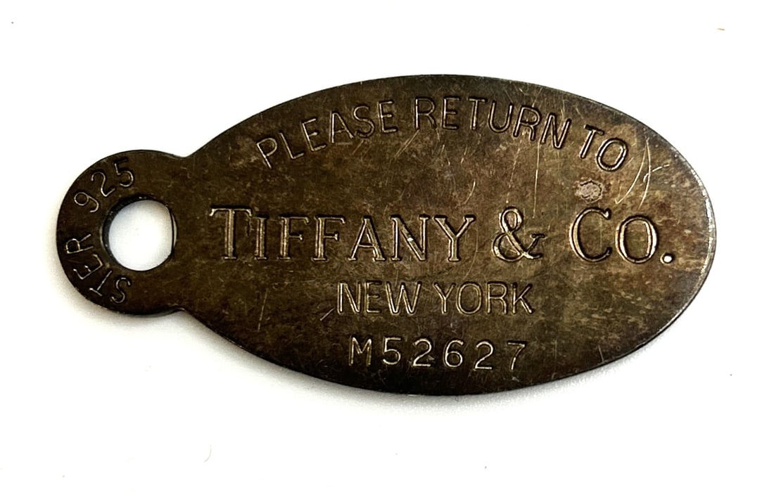 TIFFANY & CO NEW YORK M52627 Sterling Silver Luggage Tag, 1 3/4 in. x 3/4 in.: TIFFANY & CO NEW YORK M52627 Sterling Silver Luggage Tag, 1 3/4 in. x 3/4 in.