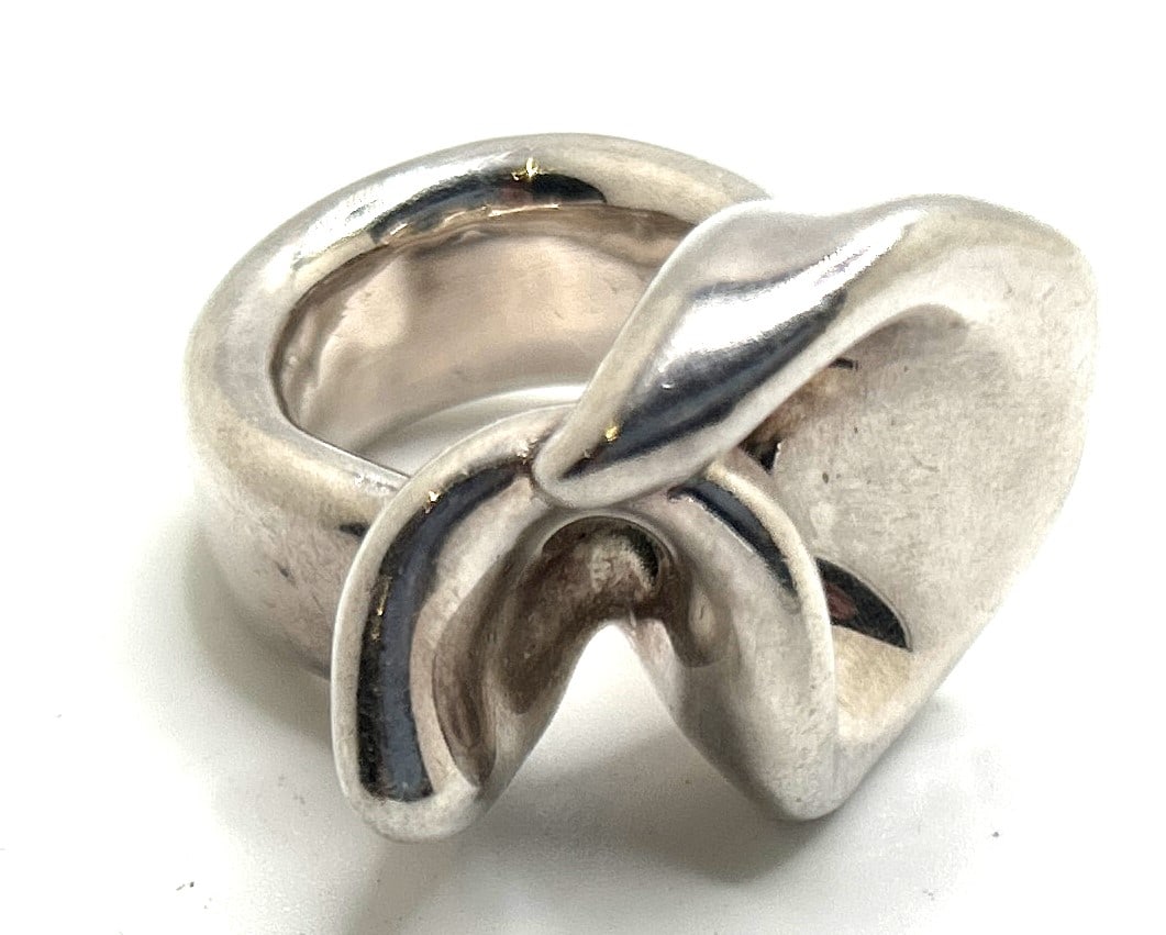 .925 "W" Sterling Silver Free Form Modernism Ring Size 6.5 , 1 1/2 in. x 1 in. (1 of 6)