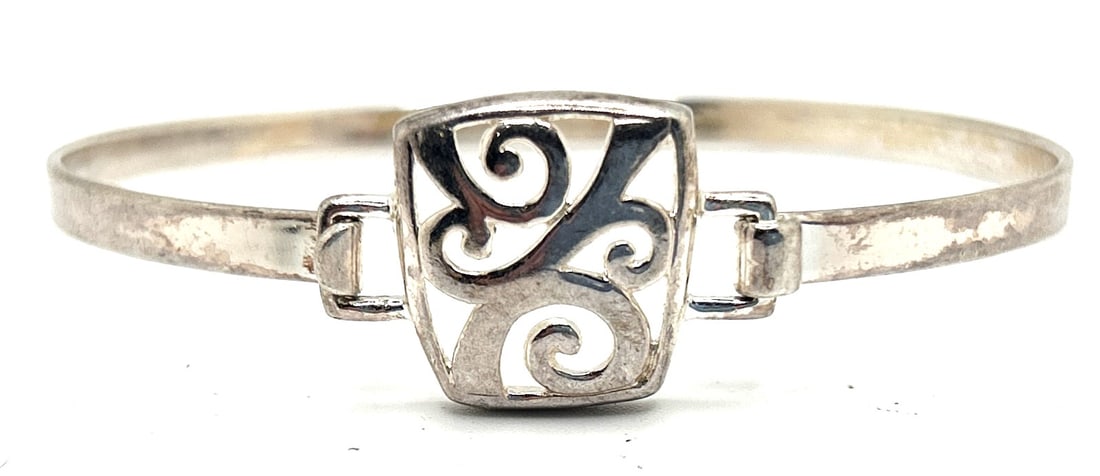 .925 Sterling Silver SU Bracelet with Hook Closure 2 1/2 in. x 2 1/4 in. x 5/8 in (1 of 4)