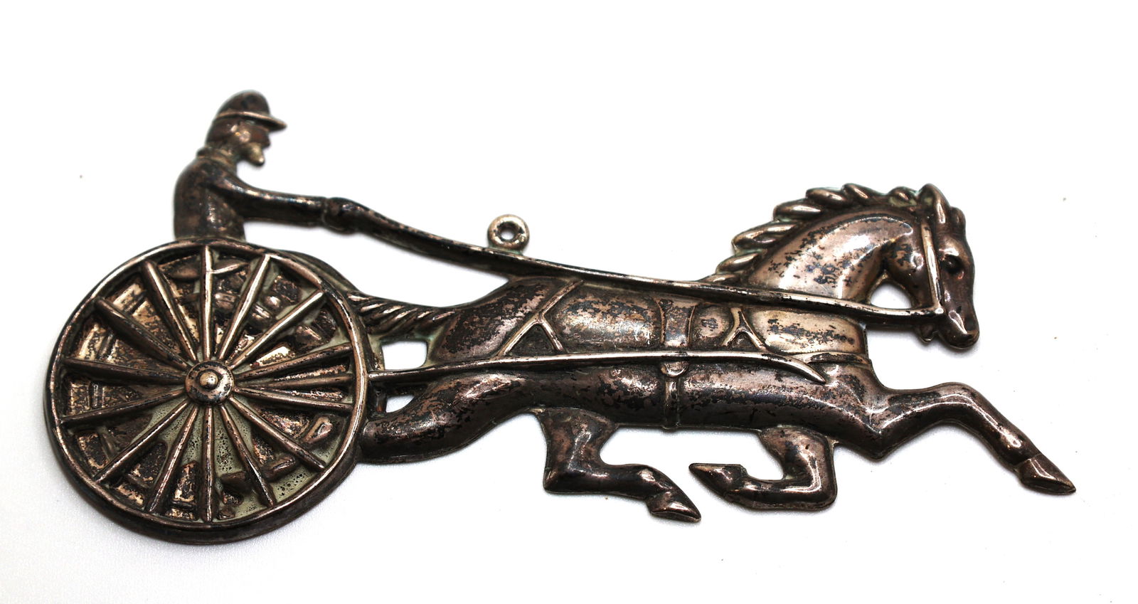 GORHAM STERLING Horse and Sulky Christmas Ornament Yr '81, American Heritage Collection. 4 1/2 in. x: GORHAM STERLING Horse and Sulky Christmas Ornament Yr '81, American Heritage Collection. 4 1/2 in. x 2 1/4 in.