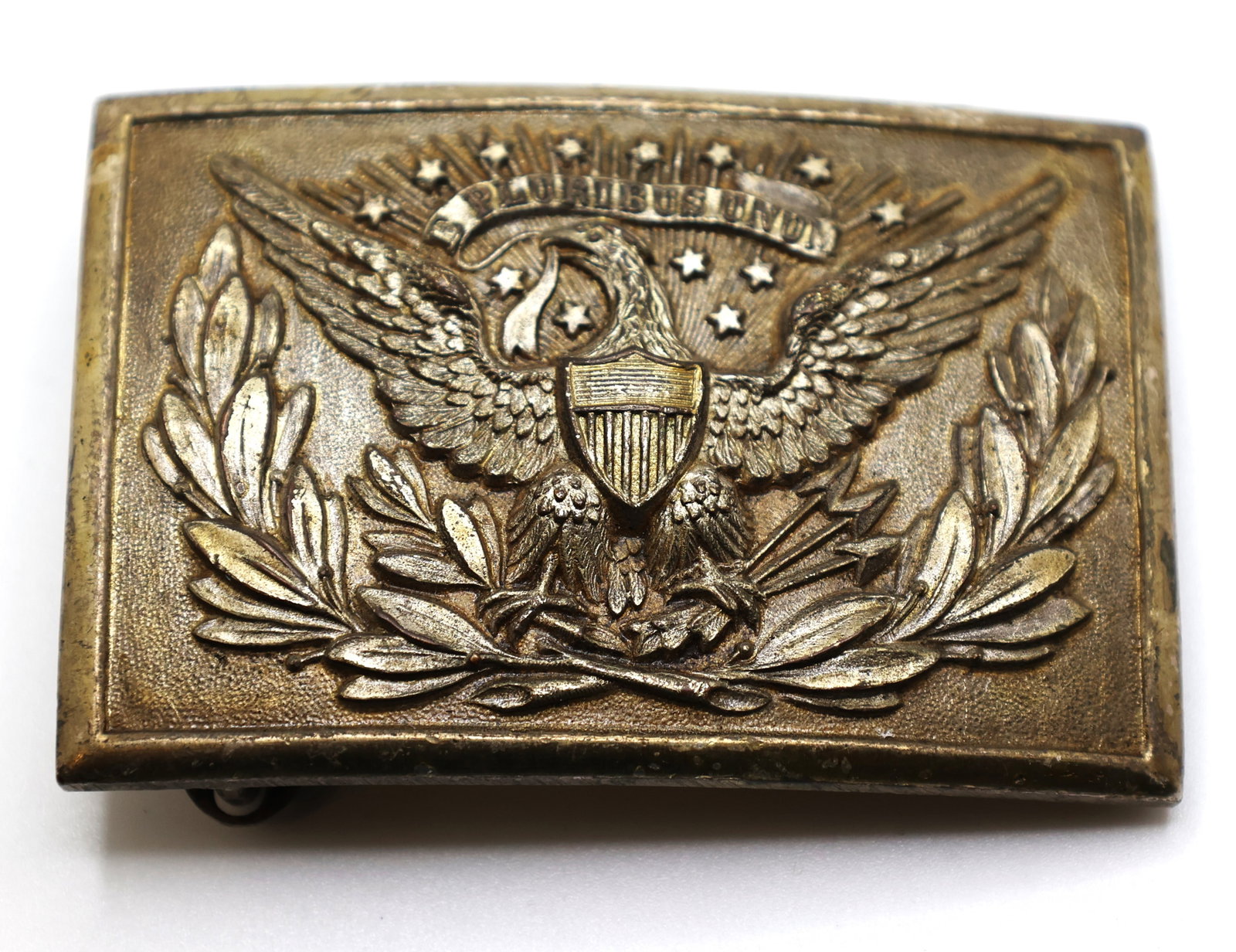 Bronze WWI Officer Military Belt Buckle 3 in. x 2 in.: Bronze WWI Officer Military Belt Buckle 3 in. x 2 in.