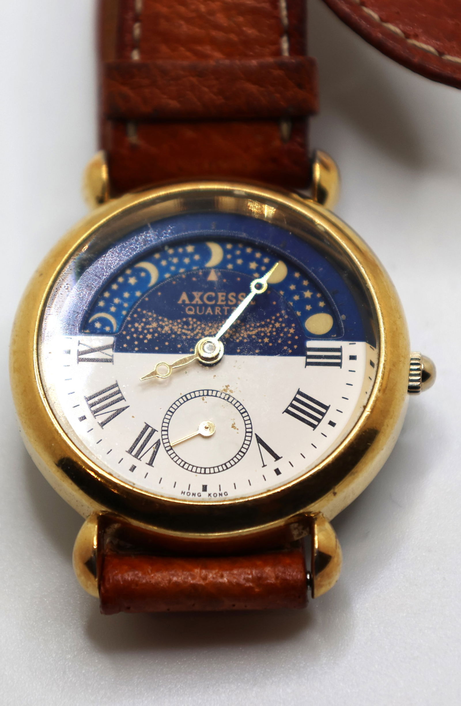 Rare AXCESS Moon Phase Wristwatch, Quartz, Roman Numerals 1 1/2 in. x 1 1/4 in. (1 of 4)