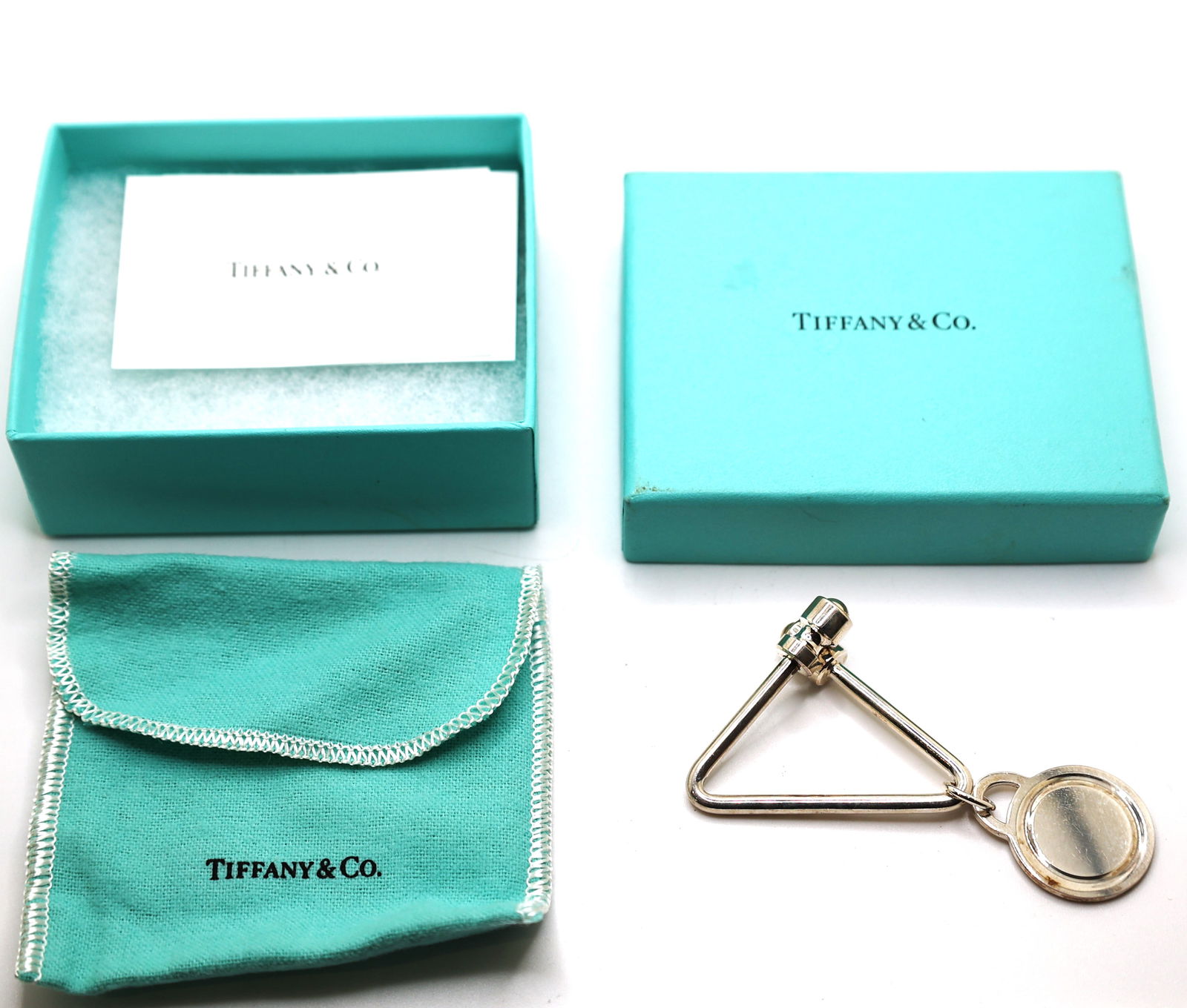 TIFFANY & CO .925 Sterling Silver PALOMA PICASSO Key Chain with Fabric Pouch & Box (1 of 5)