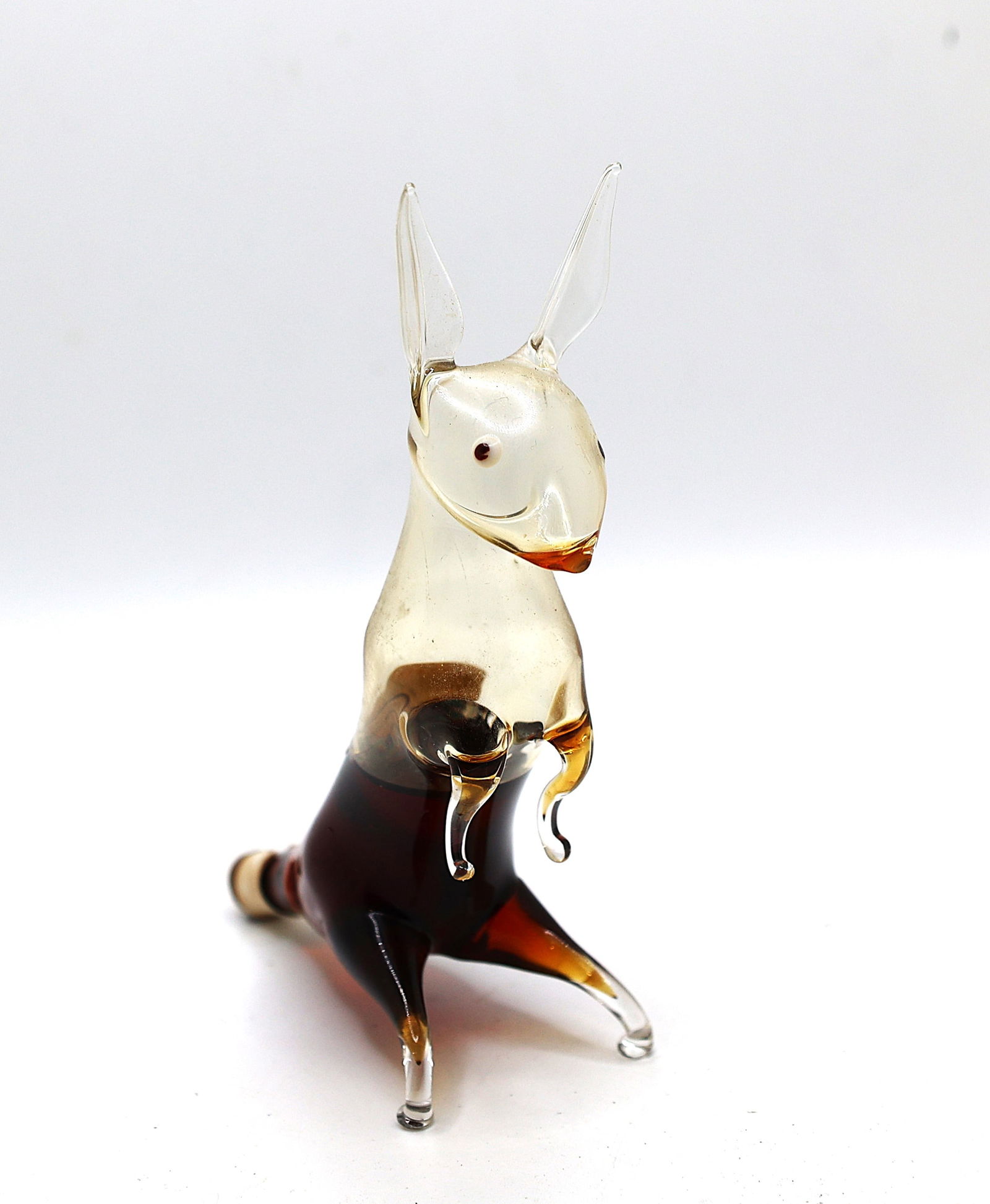 Bols Liqueurs Hand Blown Glass Miniature Rabbit Figural Bottle 4.75 in. height x 3.5 in. length (1 of 5)
