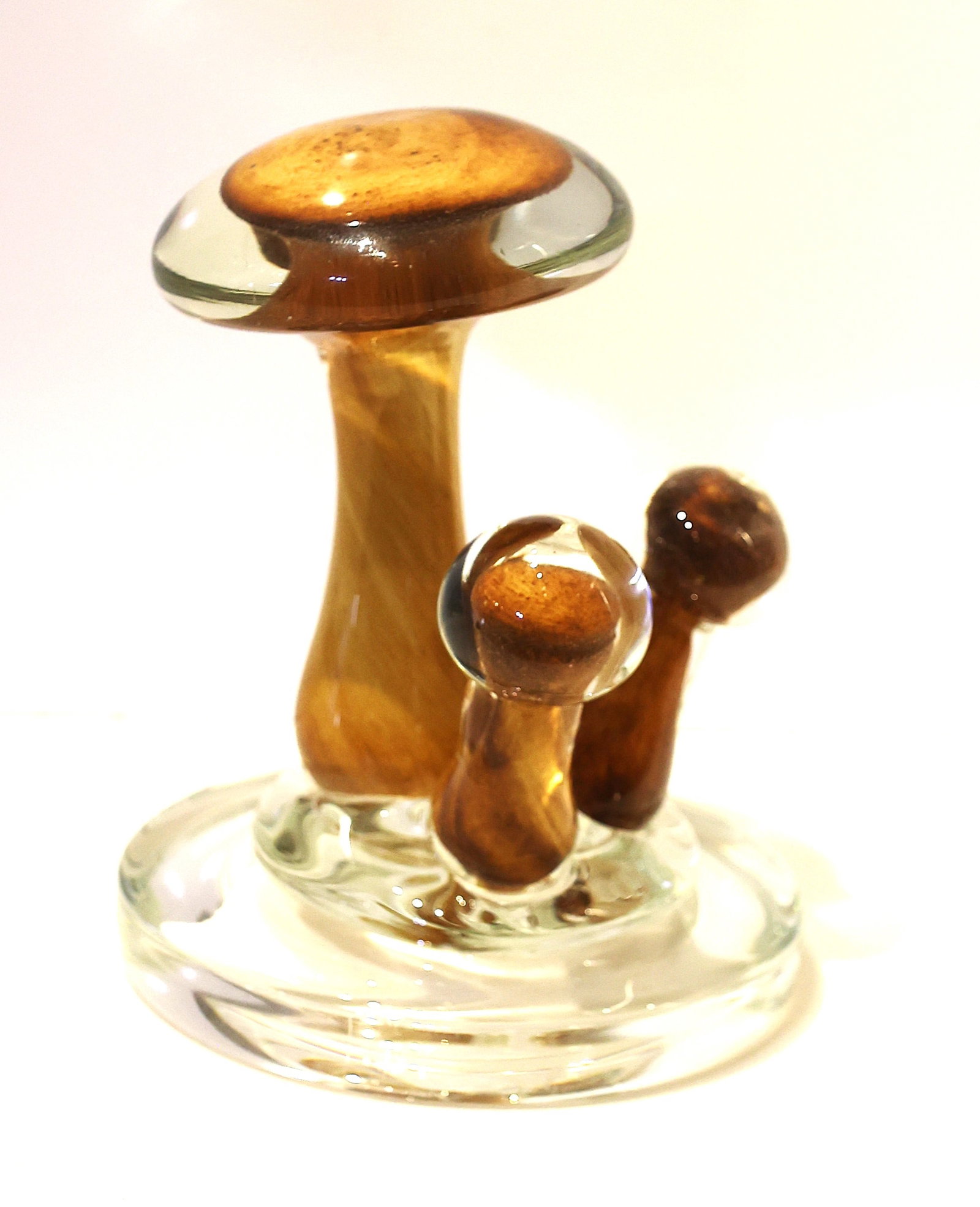 Quality Murano Art Glass Three MUSHROOMS Sculpture 5.5 in. height x 4,5 in. wide base: Quality Murano Art Glass Three MUSHROOMS Sculpture 5.5 in. height x 4,5 in. wide base