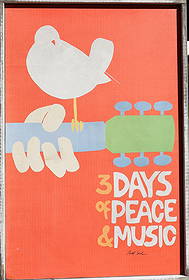 WOOSTOCK 3 Days of Peace and Music - Wooden Printed Sign, Size 37.75 in. x 25 in.: WOOSTOCK 3 Days of Peace and Music - Wooden Printed Sign. Size 37.75 in. x 25 in.