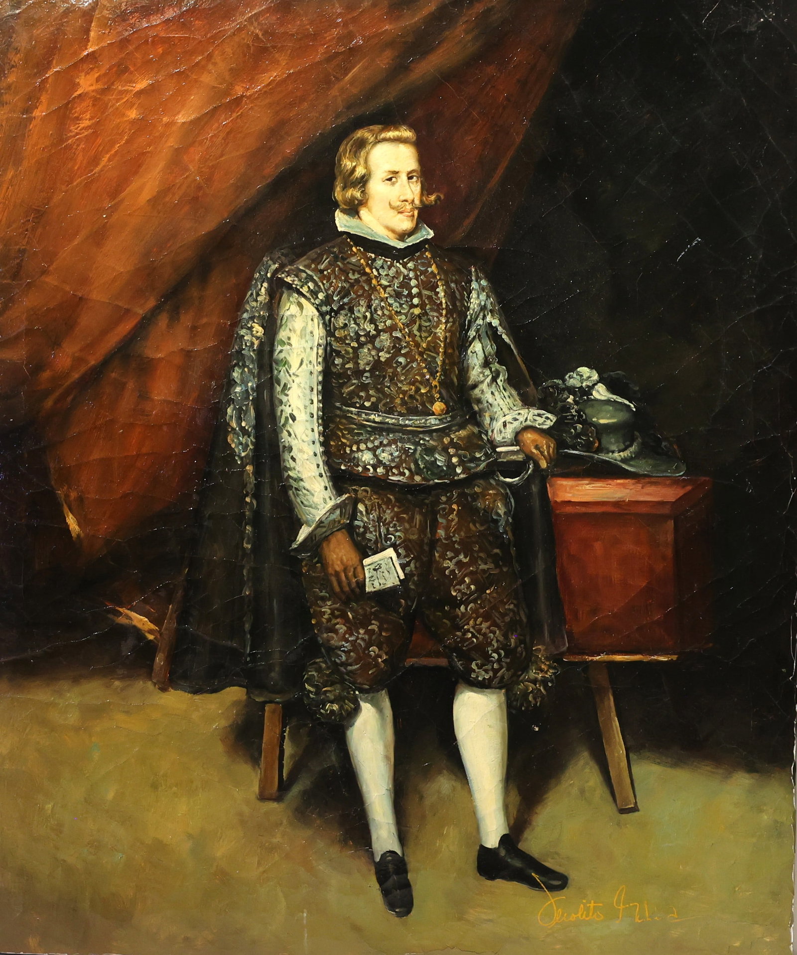 Nobleman Oil on Canvas Painting 24 inches x 20 inches: Nobleman Oil on Canvas Painting 24 inches x 20 inches