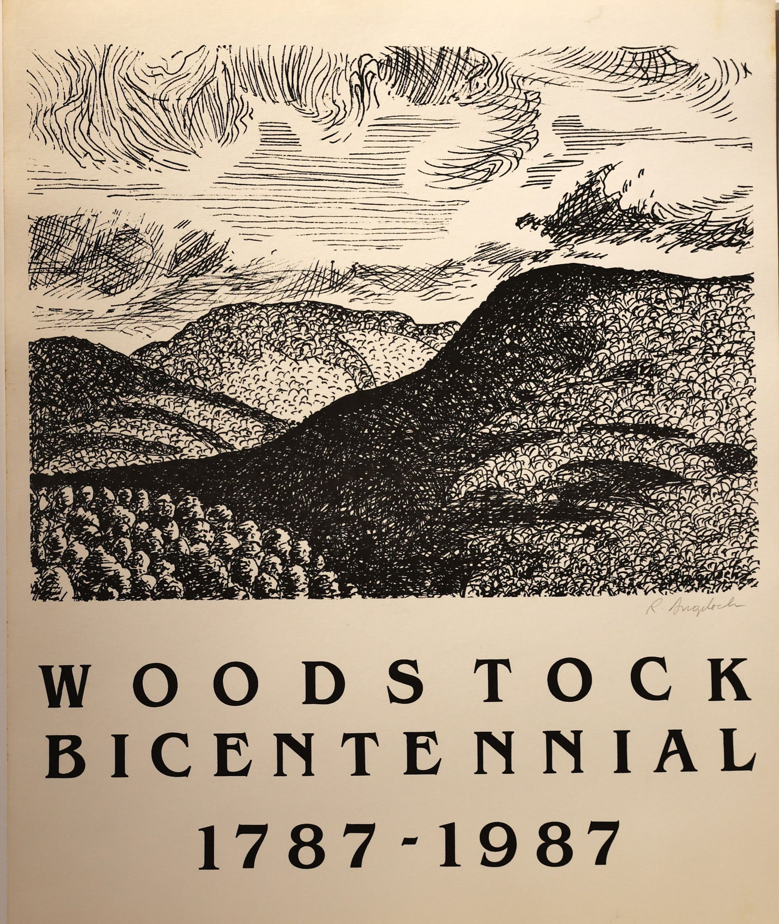 ROBERT ANGELOCH 1922-2011 Woodstock NY; Signed Lithograph Poster Bicentennial (1 of 3)