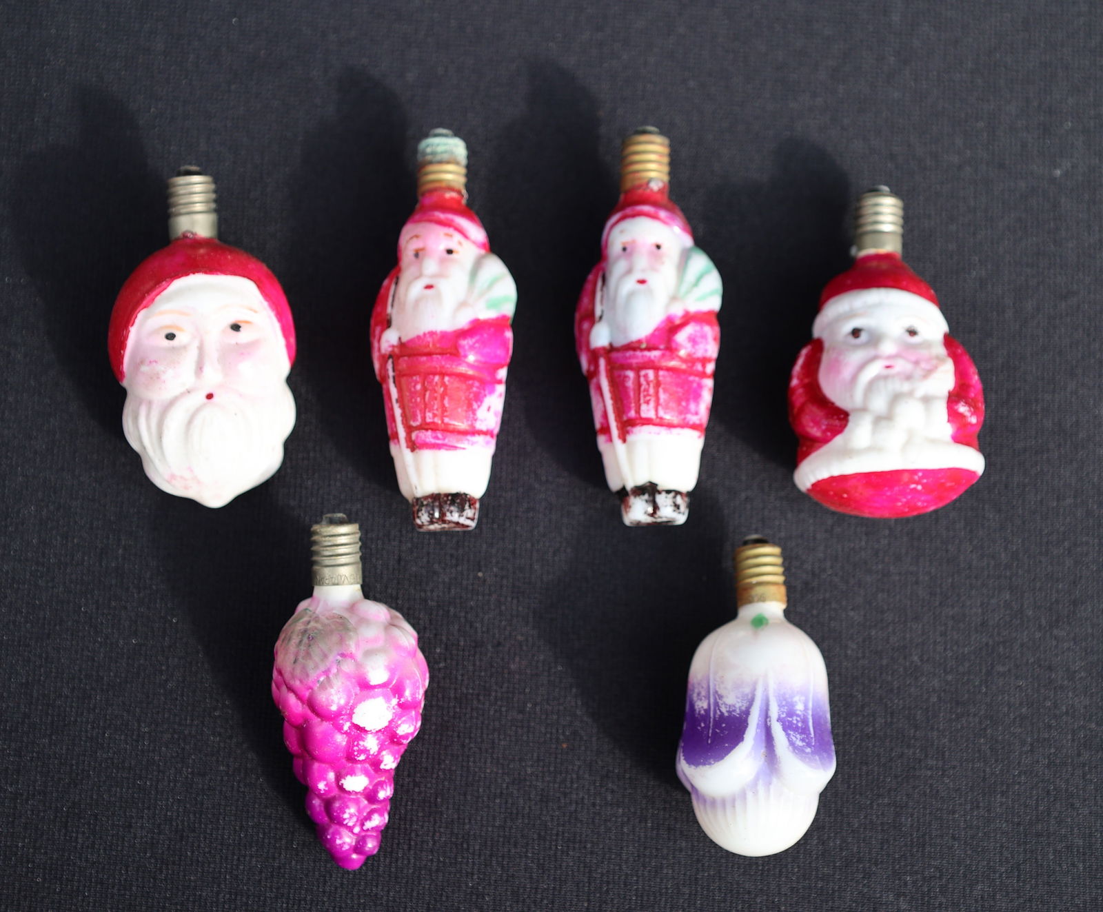 6 Assorted Vintage Figural Glass Christmas Bulbs - See Pictures (1 of 4)