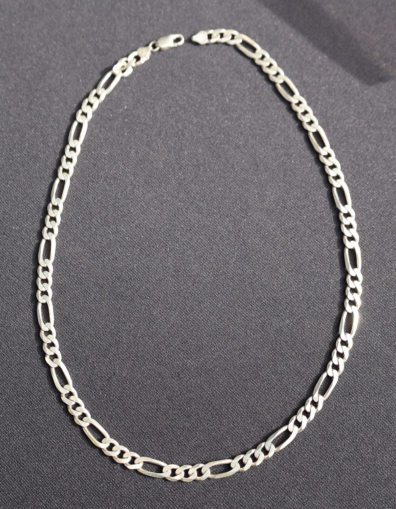 57.25 Grams Sterling Silver Figaro Heavy Links Men's Chain 24 inches length x 5/16 in. wide: 57.25 Grams Sterling Silver Figaro Heavy Links Men's Chain 24 inches length x 5/16 in. wide