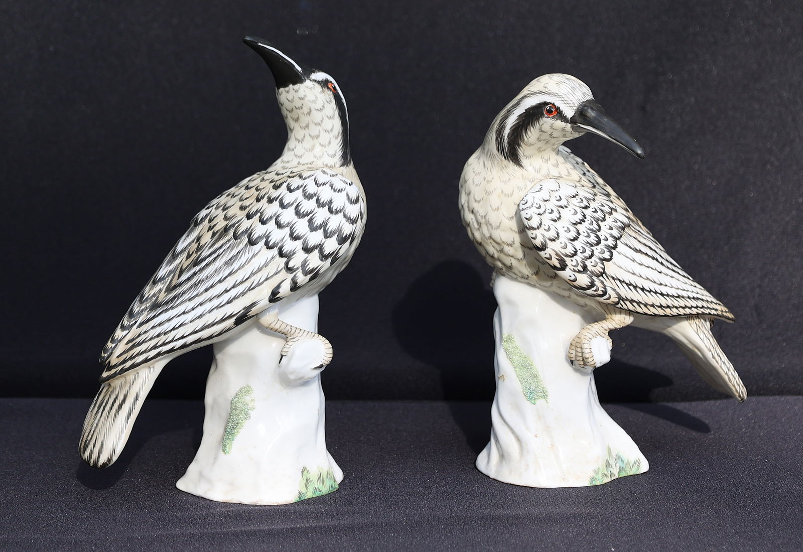 2 Crown Staffordshire England Fine Porcelain Black and White King Fisher Birds Statues Artist Signed (1 of 6)