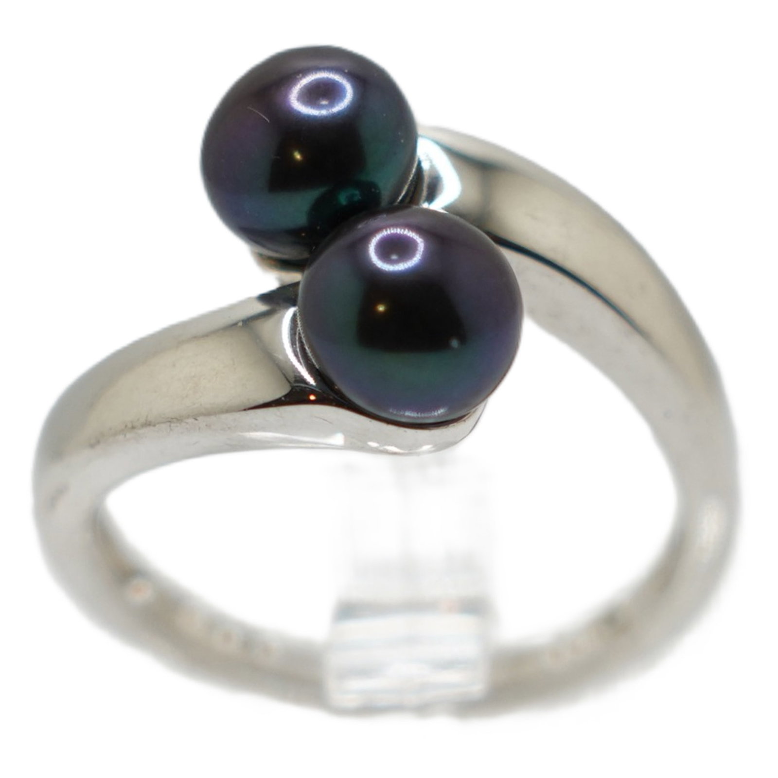 2 Petrol Genuine Cultured Pearls Sterling Silver Ring Size 7: Size 7, 7/8 x 1/2