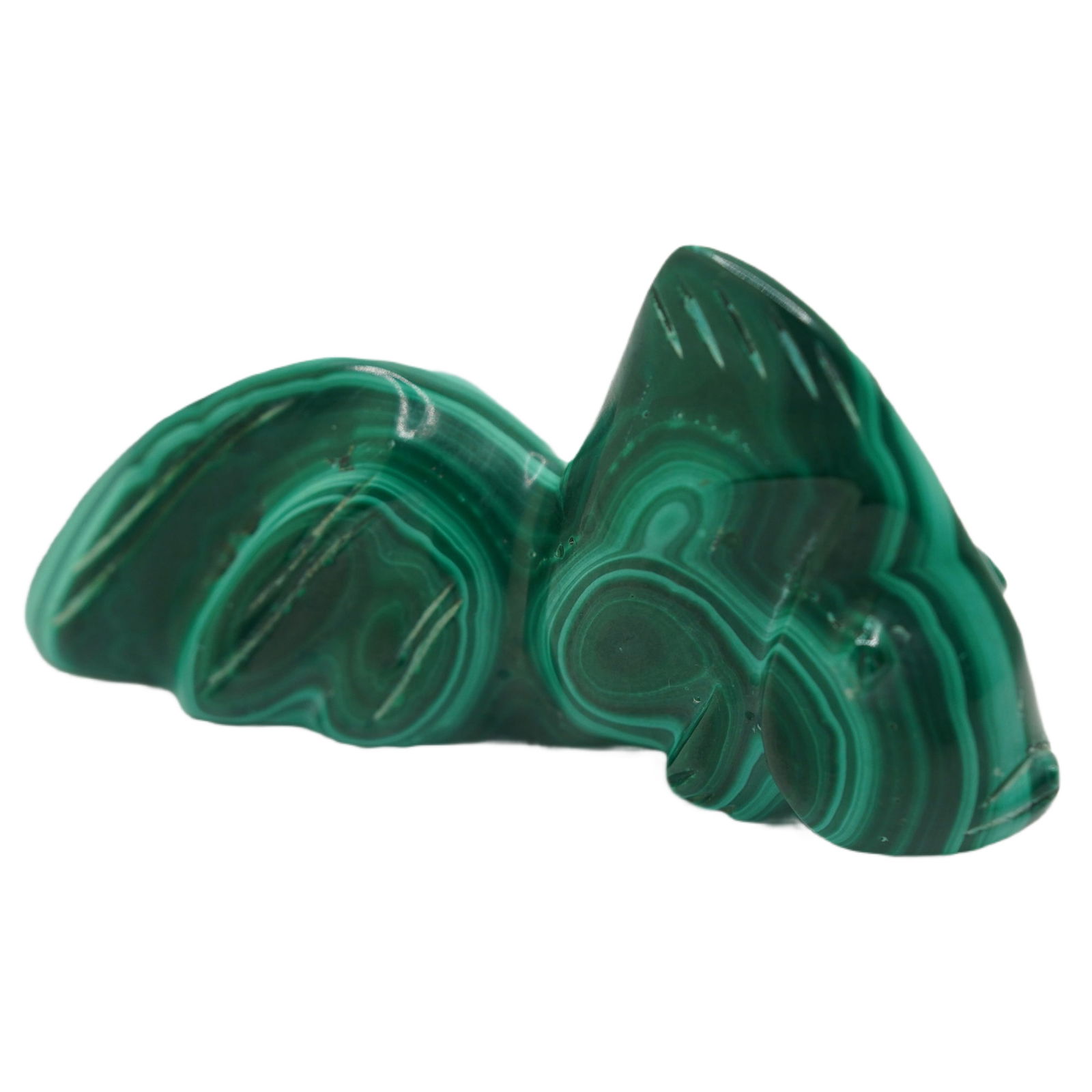 Malachite Fish, Carved and Polished, Weighs 53.93 Grams: Size 1 1/2 in. x 2 1/2 in.