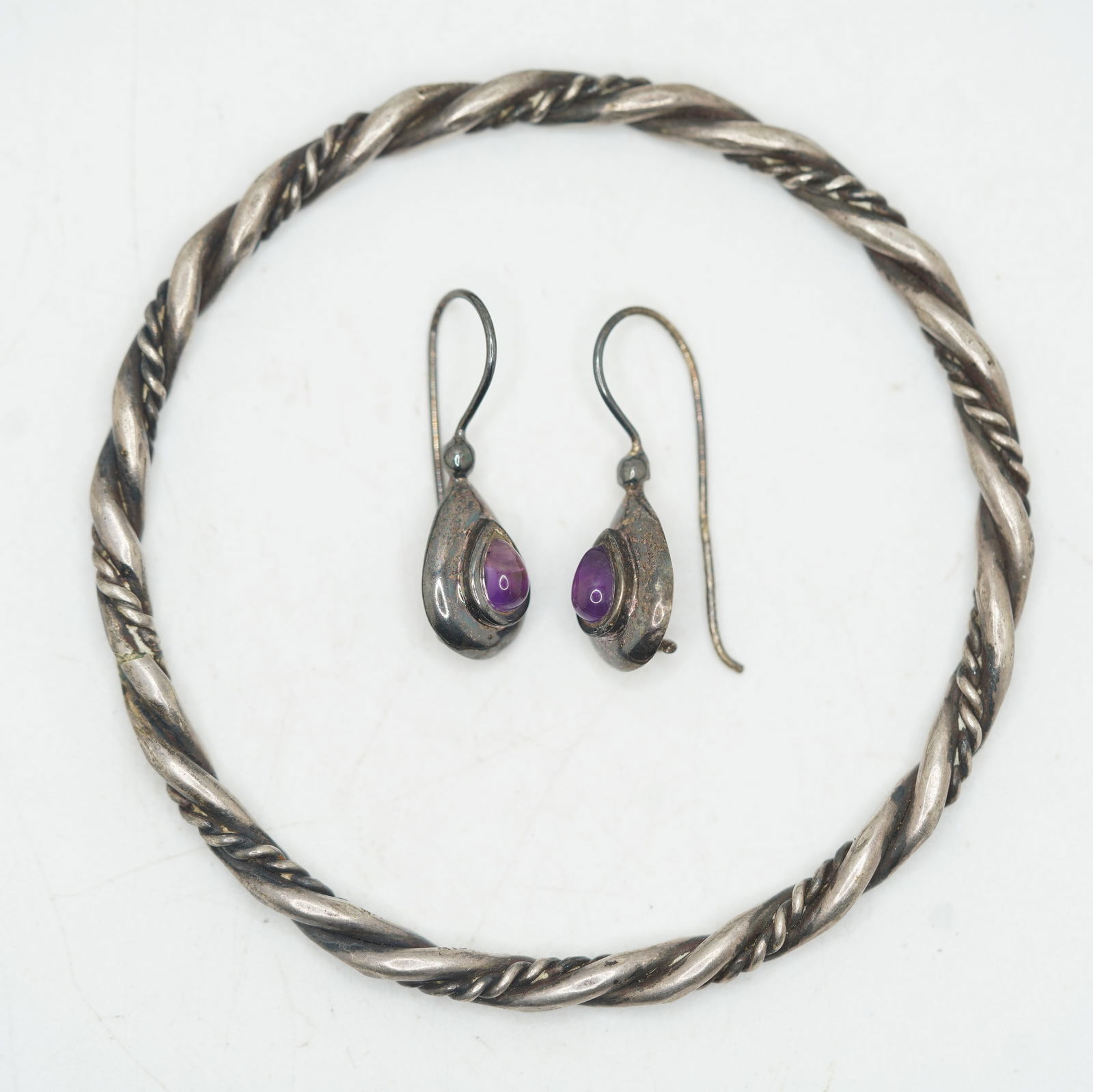 31.36 Grams, 3pc Sterling Silver Earrings w/ Bracelet (1 of 9)