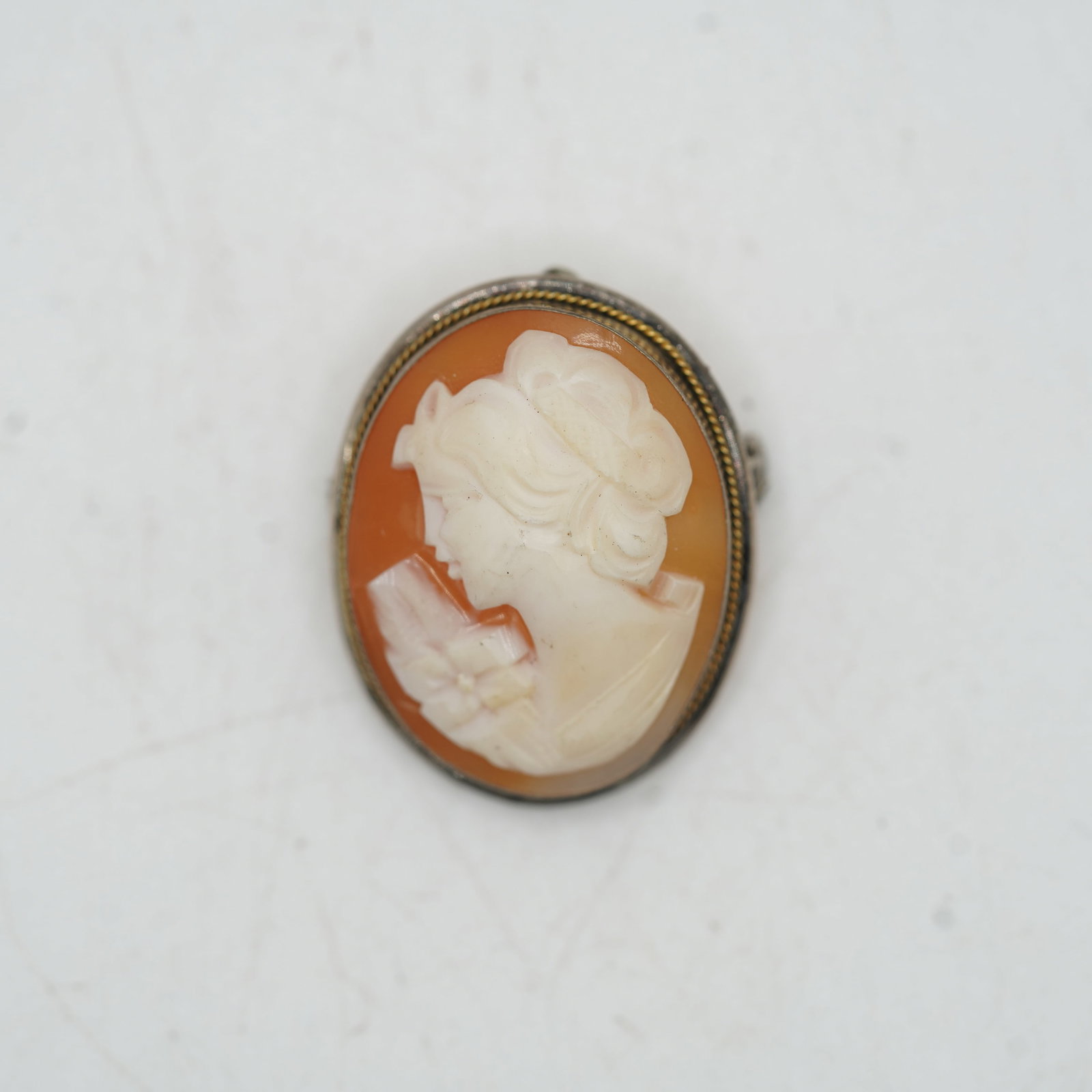 M-800 Silver Athena Cameo Pin / Pendant: 1 1/4 x 1