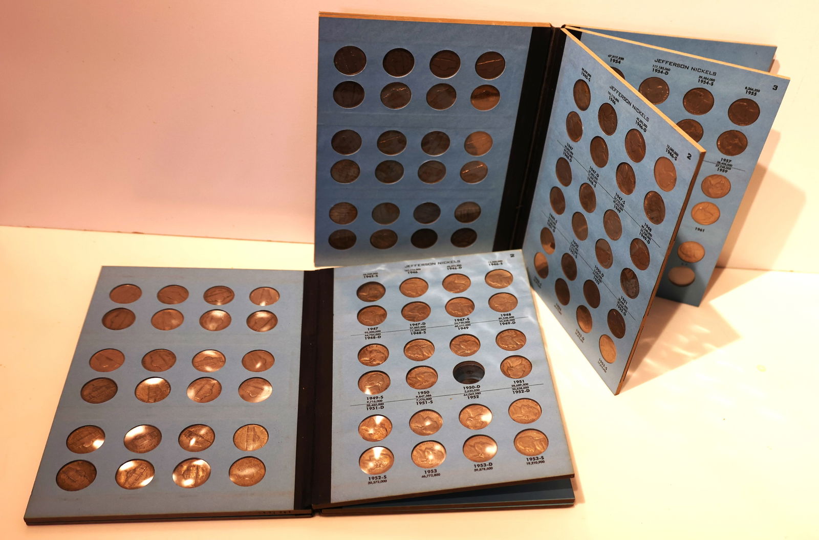 2 Coin Collector Booklets JEFFERSON NICKELS 1938-, 6 Pages Mostly FULL - See Pictures (1 of 7)