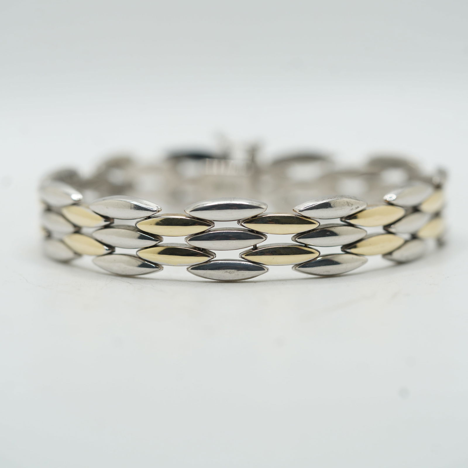 16.33 Grams M-925 & 14k Turkey Oval Links Bracelet (1 of 12)