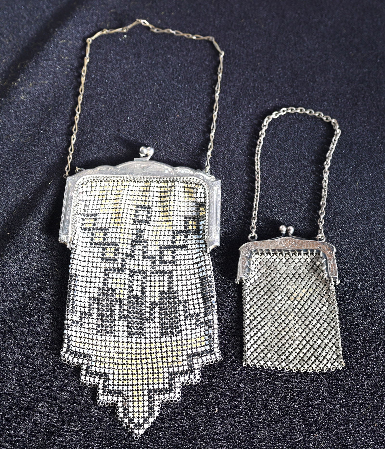 [2] Whiting & Davis Enameled Art Deco Mesh Purse and Small Victorian Mesh Purse (1 of 3)