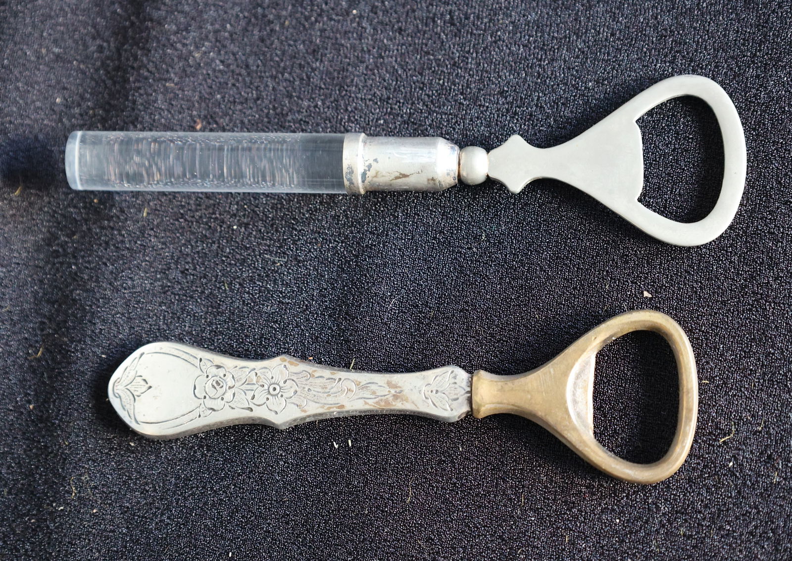 [2] Vintage Sterling Silver Handled Bottle Openers 5.75n in. x 1.5 in. and 5 in. x 1.5 in. (1 of 3)