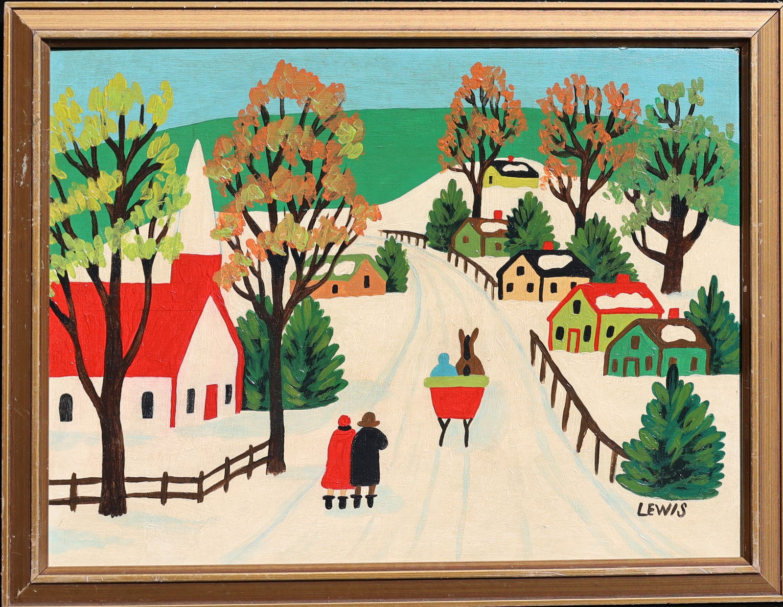 Folk Art Oil Painting on Board Attributed to Maud Lewis (1903 - 1970) Nova Scotia / Canada (1 of 4)