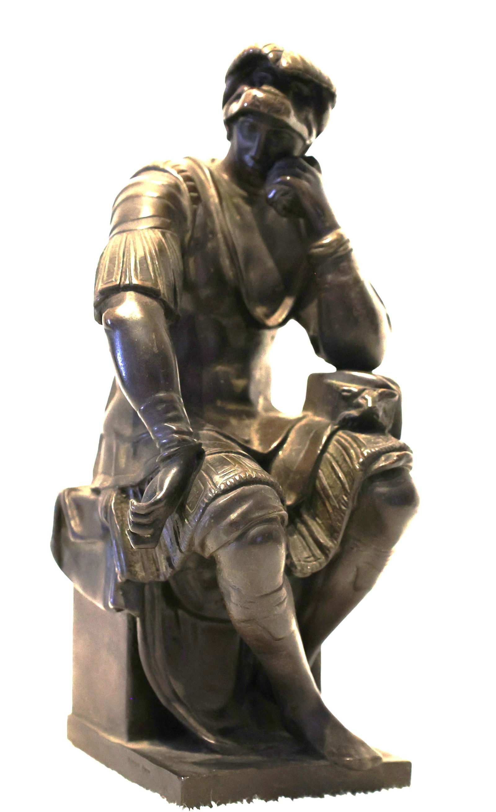 19th Century French Bronze Sculpture "Lorenzo de Medici" After Michelangelo, Good Patina (1 of 8)