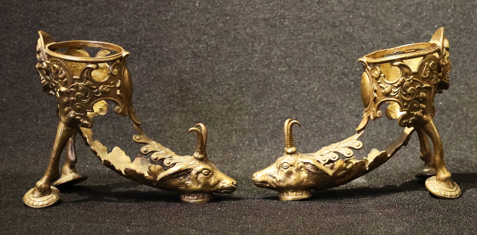 2 Bronze Rhyton In The Form Of A Drinking Vessel With A Decorative Animal Head. (1 of 6)