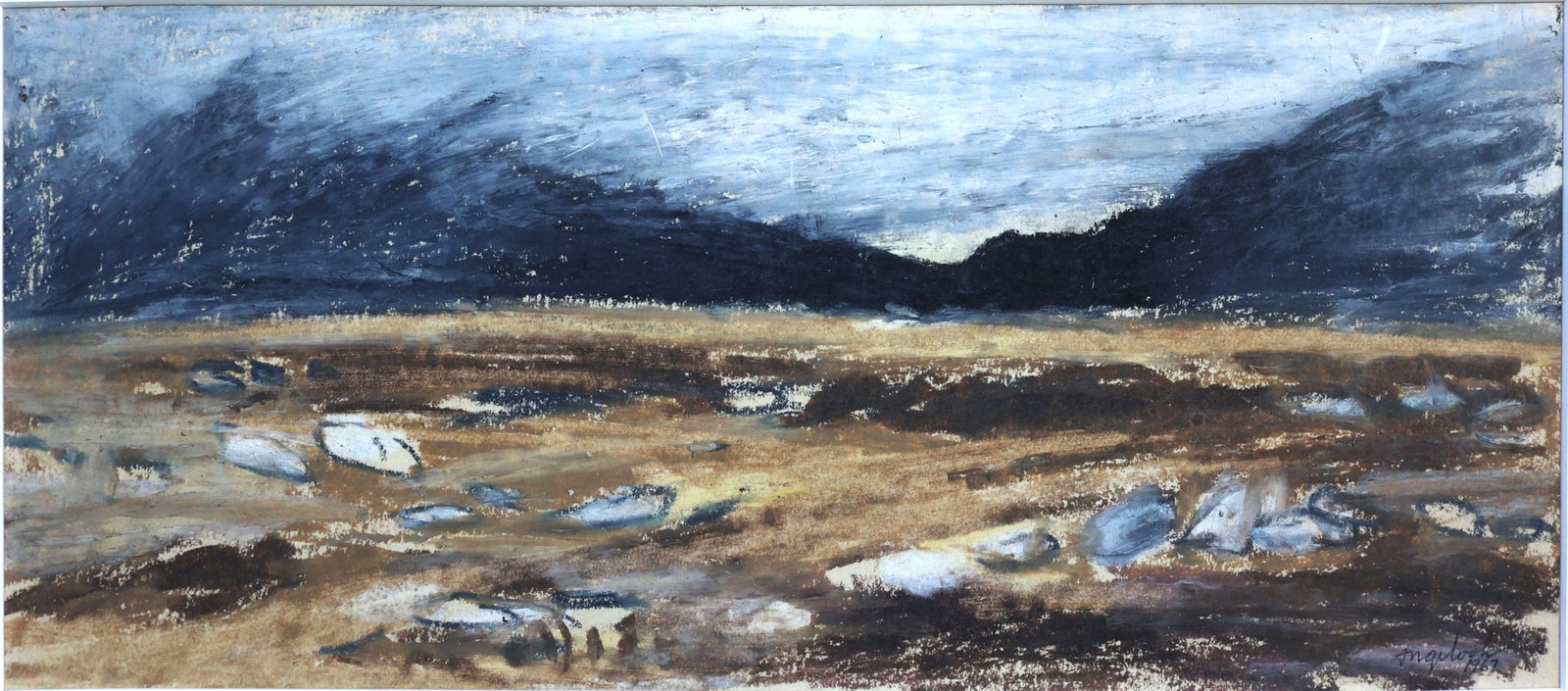 ROBERT ANGELOCH 1922-2011 Woodstock NY - CONNEMARA, 1967, Watercolor Painting; Signed, dated 1967: ROBERT ANGELOCH 1922-2011 Woodstock NY - CONNEMARA, 1967, Watercolor Painting; Signed and dated 1967; Framed. . Provenance: Acquired directly from the artist's Estate. Size: image 5 in. x 11 in. ; out
