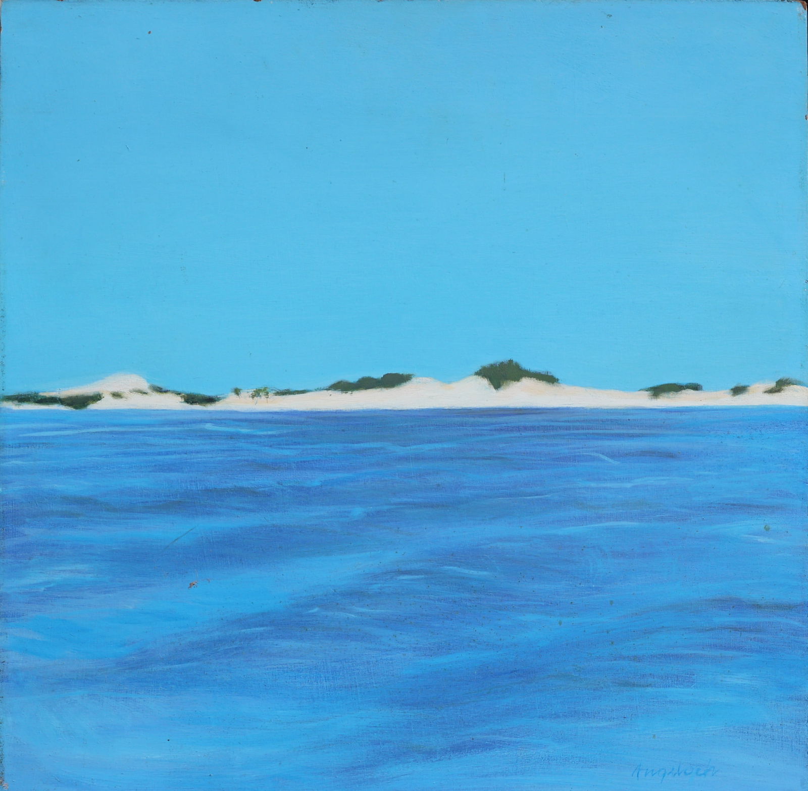 ROBERT ANGELOCH 1922-2011 Woodstock NY - MENEMSHA POND, Oil Painting on Board;  Signed (1 of 5)