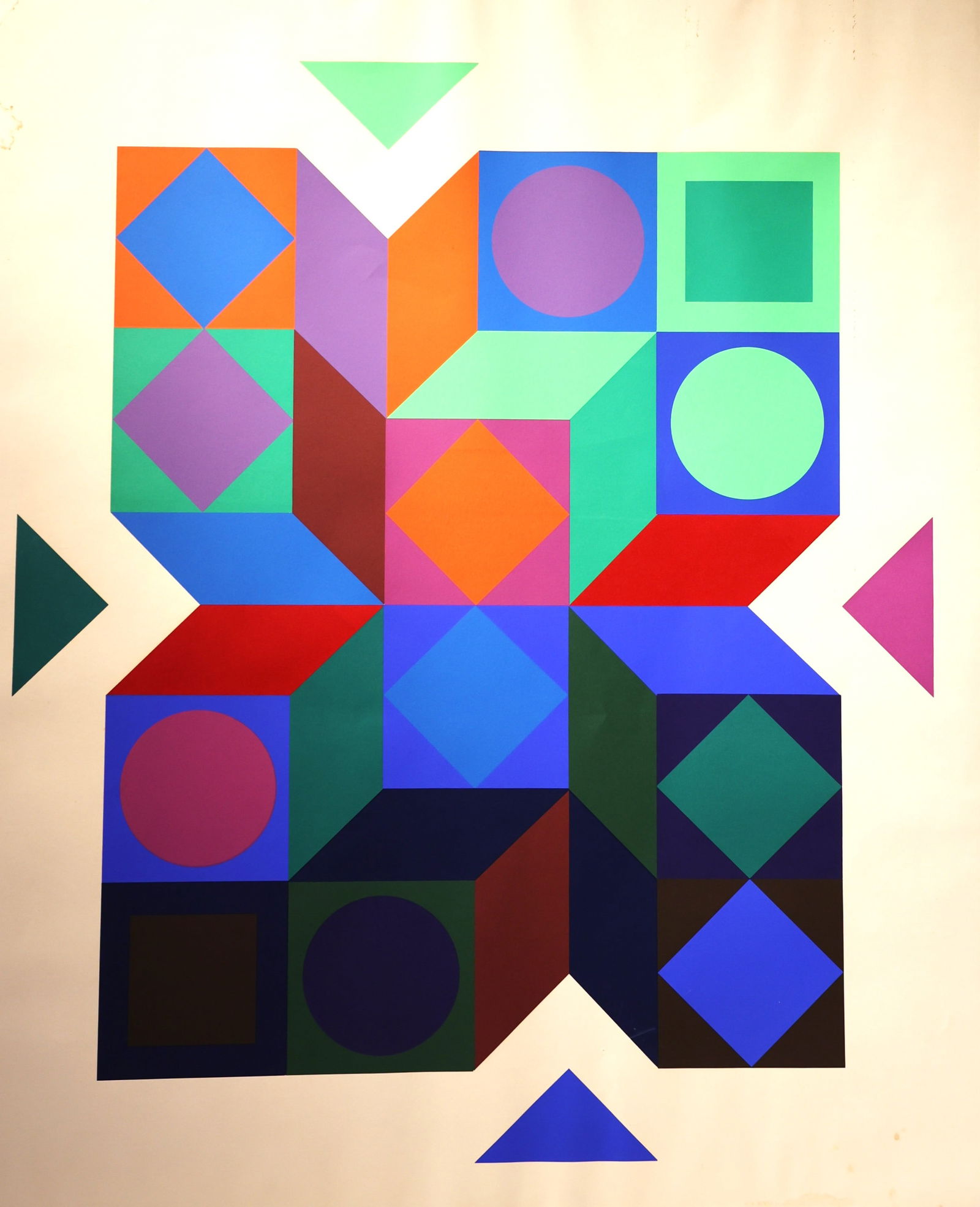 Victor Vasarely (1906 - 1997)  Serigraph OP ART with Certificate of Authenticity.  good condition (1 of 4)