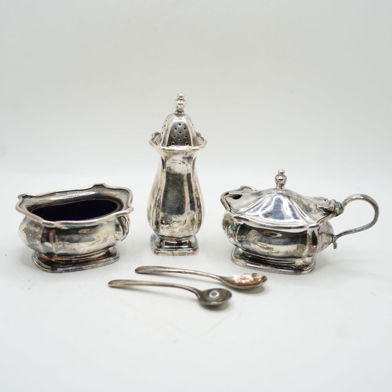 3.8 Troy Oz. Sterling Silver 5 Pc. Master Salt Set in Original Fitted Case, Mappin & Webb London (1 of 20)